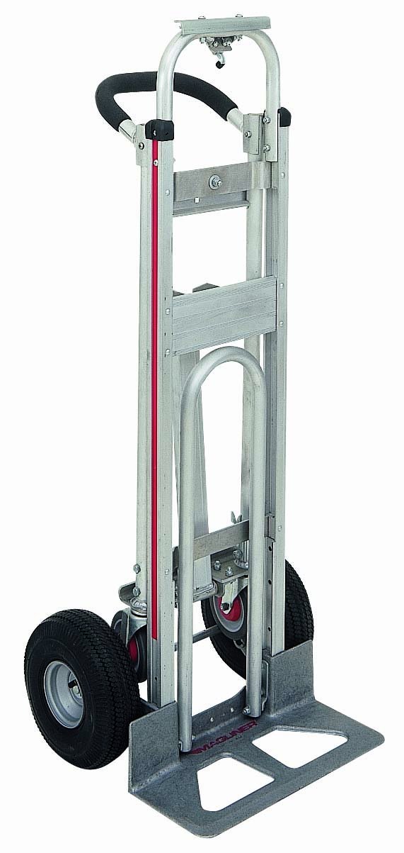 Magliner TPAUAC Aluminum 3 Position Hand Truck, U Loop Handle, Microcellular Foam Tires, 500 lb Capacity, 52" Length, 21" Height, 21" Width