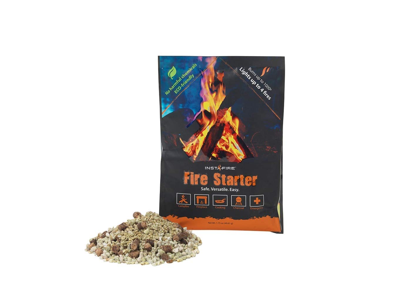 (3 Packs) Insta-Fire Fire Starter Perfect for Camping, Emergencies, Hiking, Fishing, Boating, Fire Pits, Grilling, Survival, Preppers, Food Storage, Boiling Water (as Seen on Shark Tank!)