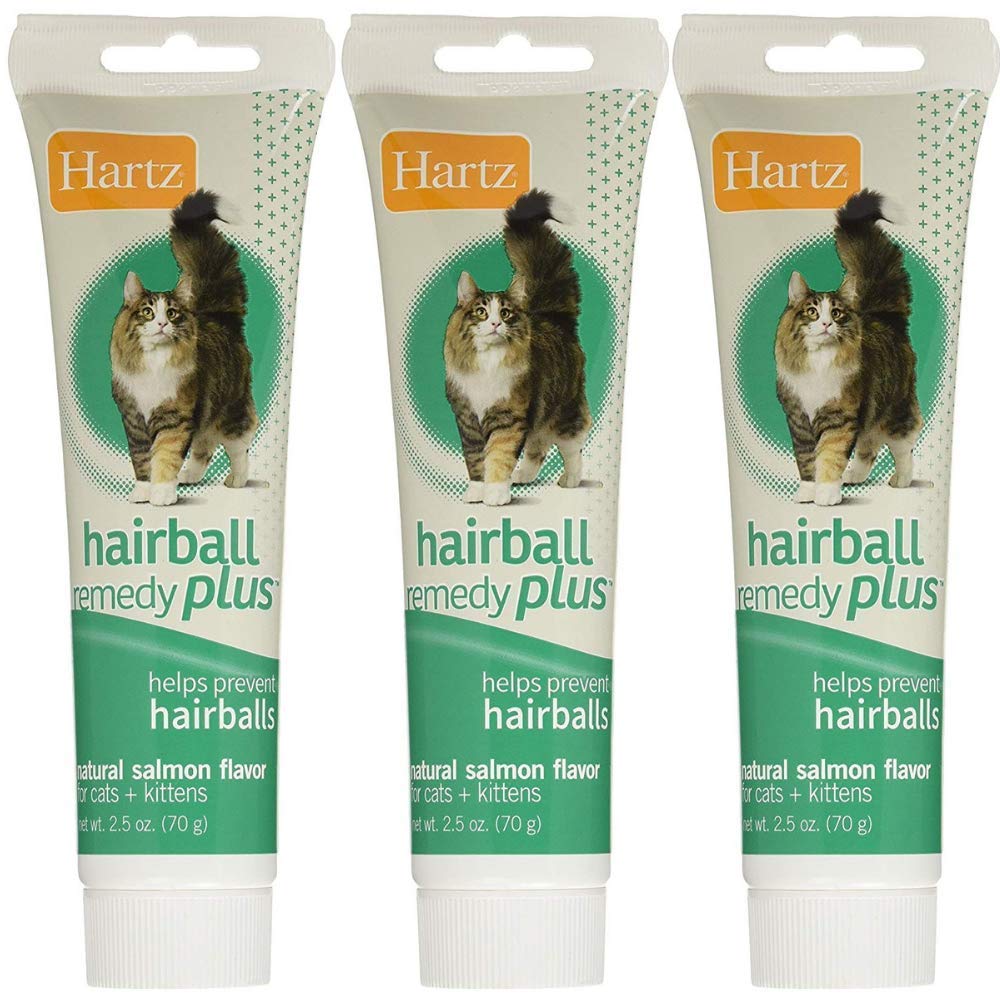 Hartz Hairball Remedy Plus Paste for Cats, Natural salmon 2.50 oz(Pack of 3)