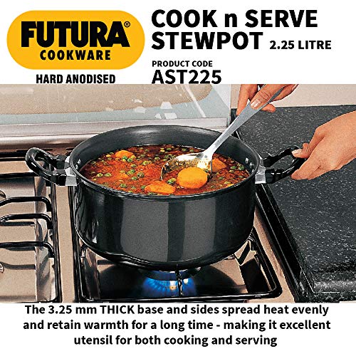 Hawkins/Futura Hard Anodised Cook and Serve Stewpot, 2.25-Liter