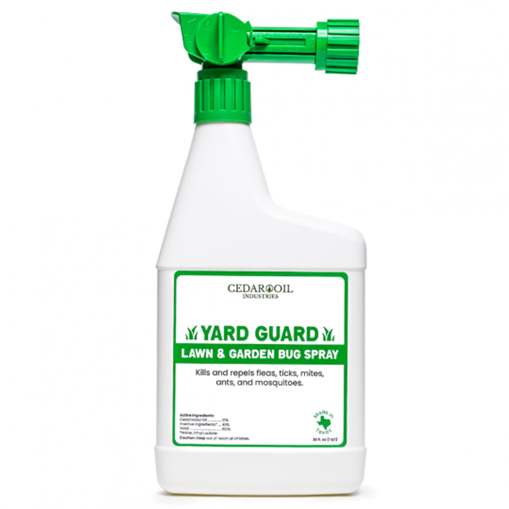 Yard Guard | Non-Toxic, Natural, Ready-to-Use Outdoor Pest Control Spray Safe for Pets & Family | Kills & Repels Fleas, Ticks, Flies, Ants, Mites, Mosquitoes, & More | 32 Fl Oz with Hose End Sprayer