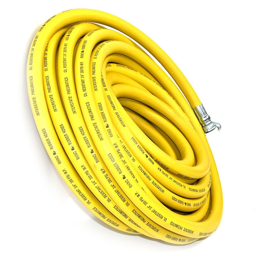 Interstate Pneumatics HJ59-050E Jack Hammer Yellow Rubber Hose 3/4 Inch x 50 Feet 300 PSI