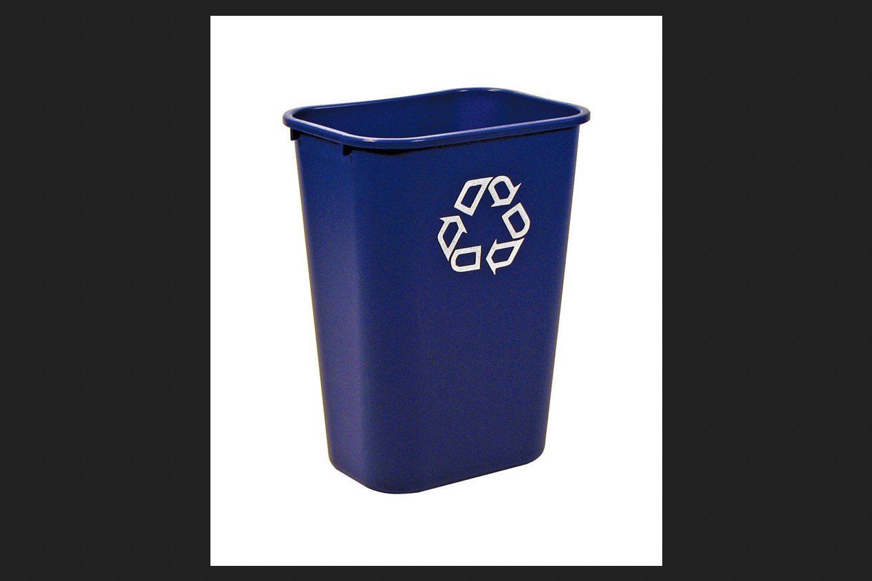 Rubbermaid Deskside Recycling Wastebasket 41 Qt Blue