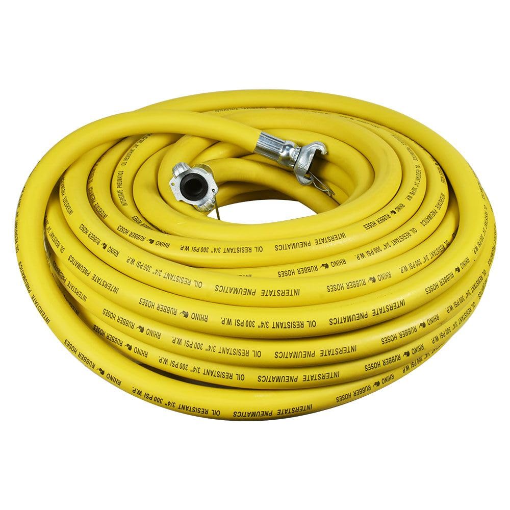 Interstate Pneumatics HJ59-050E Jack Hammer Yellow Rubber Hose 3/4 Inch x 50 Feet 300 PSI