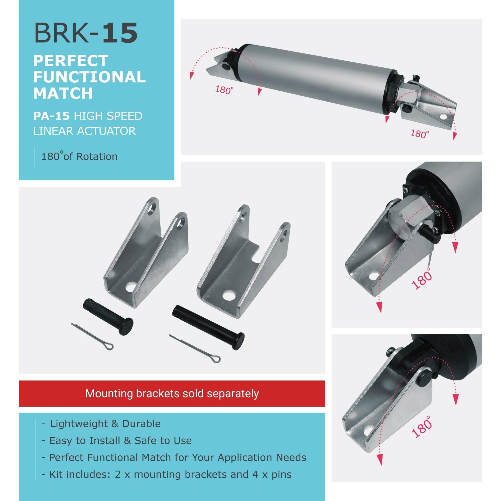 Progressive Automations High Speed Linear Actuator Stroke Size 24", Force 22 lbs, Speed 5.51"/sec - 12 VDC