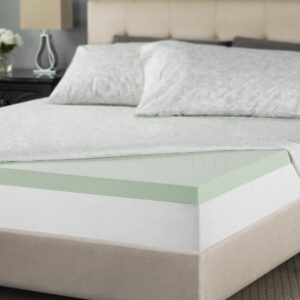 zinus 2 inch green tea memory foam mattress topper, king