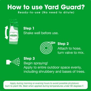 Yard Guard | Non-Toxic, Natural, Ready-to-Use Outdoor Pest Control Spray Safe for Pets & Family | Kills & Repels Fleas, Ticks, Flies, Ants, Mites, Mosquitoes, & More | 32 Fl Oz with Hose End Sprayer