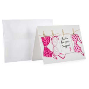 Fundraising For A Cause 12 Pink Ribbon Note Cards - Breast Cancer Thank You Cards with Envelopes