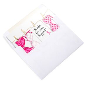 Fundraising For A Cause 12 Pink Ribbon Note Cards - Breast Cancer Thank You Cards with Envelopes