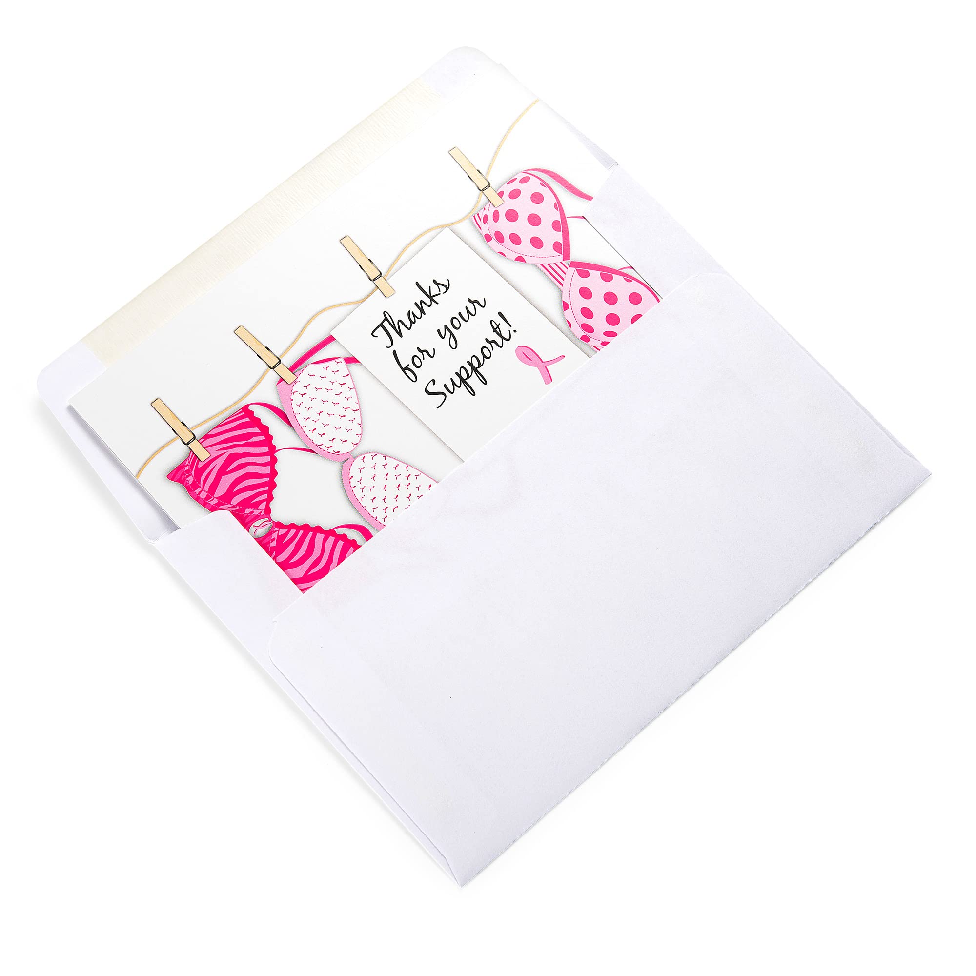 Fundraising For A Cause 12 Pink Ribbon Note Cards - Breast Cancer Thank You Cards with Envelopes