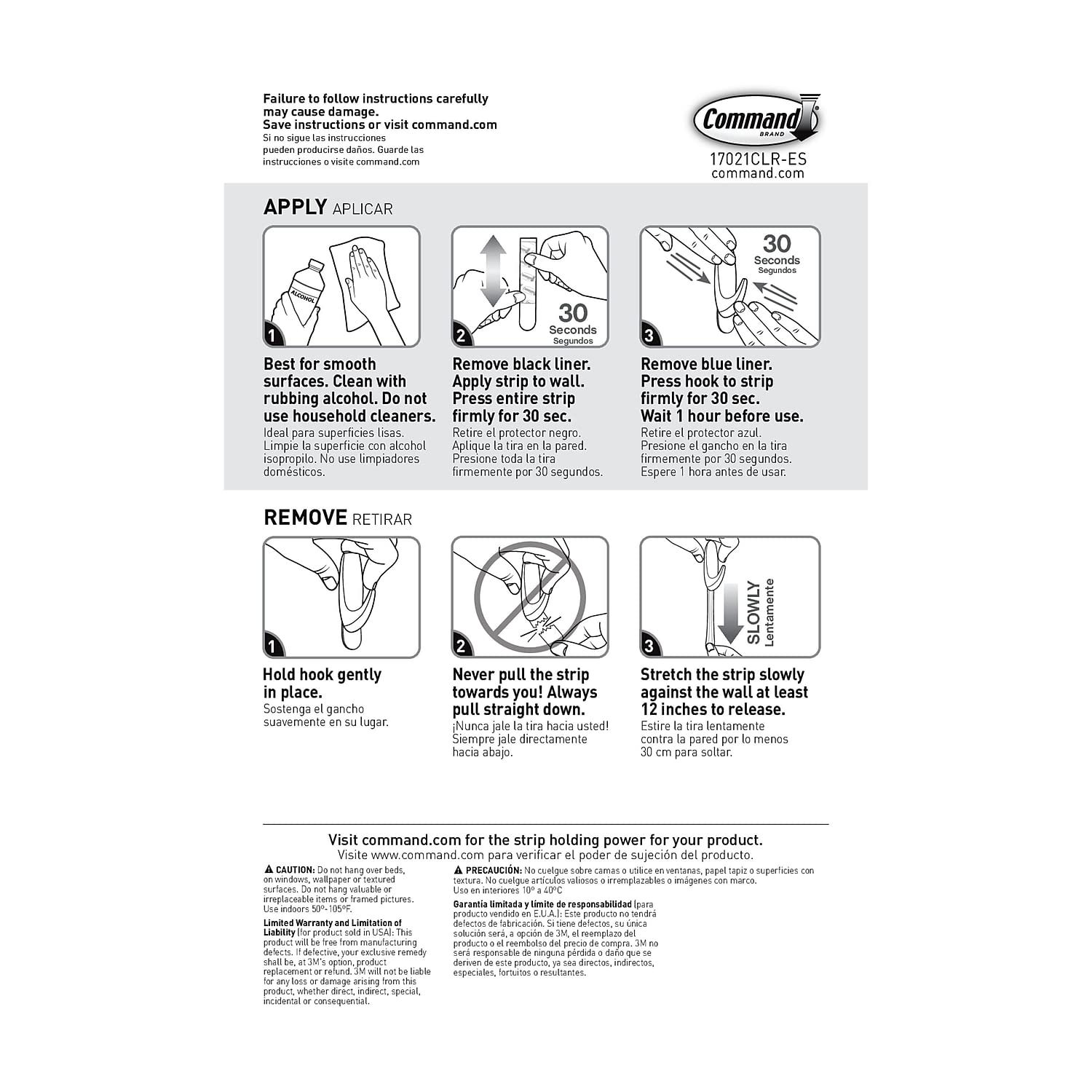 Command 17021CLRES Clear Refill Strips, 5/8 x 1 3/4, 9/Pack