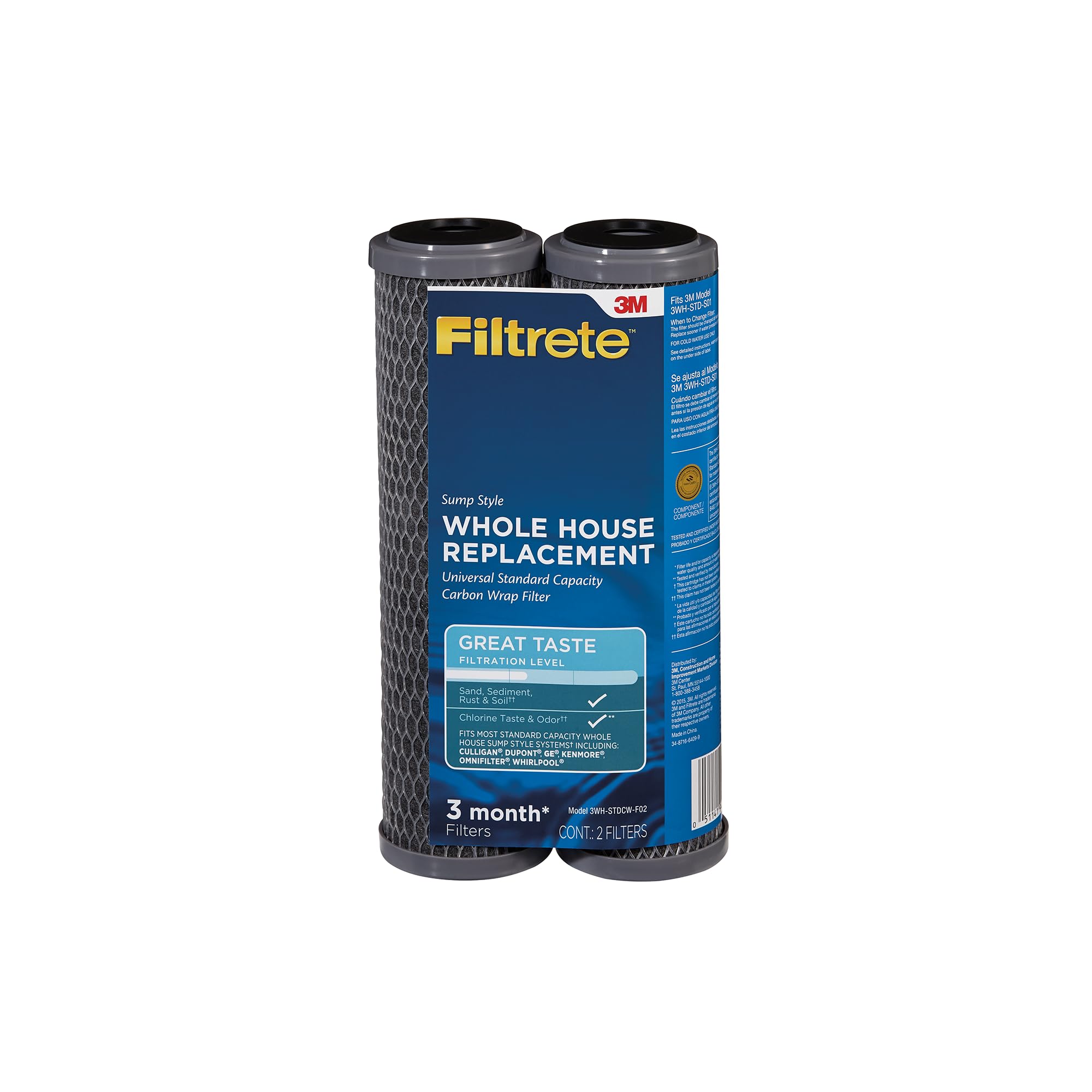 Filtrete 3WH-STDCW-F02 Water Filter Housings, 2 Count (Pack of 1), Gray