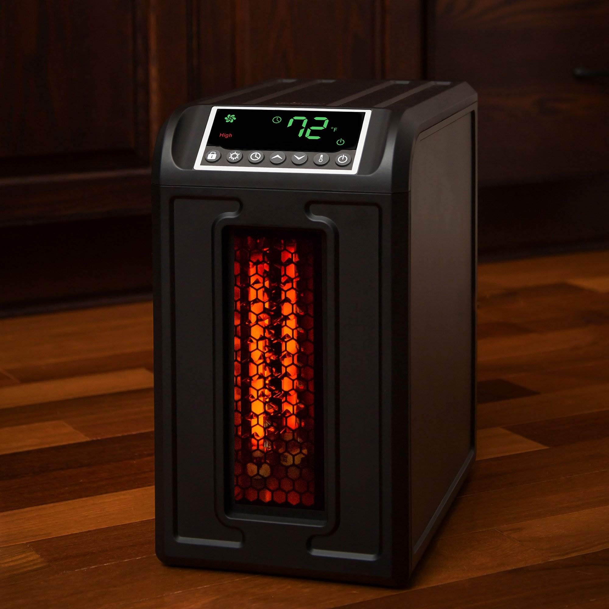 Lifesmart Infrared Quartz Space Heater, 1500W Portable 3 Element Heater with Remote, Black