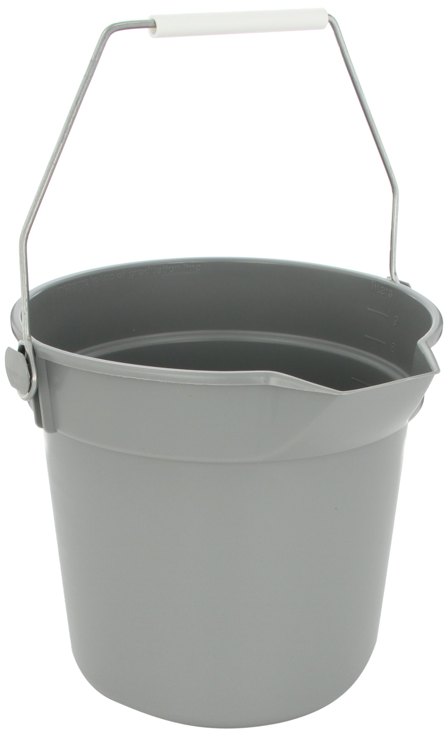 Impact Deluxe Heavy-Duty Bucket, 10 qt, Polypropylene, Gray, 10.63" Dia