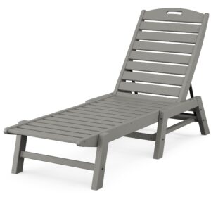 POLYWOOD Nautical Patio Chaise, Slate Grey