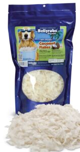 bellyrubs coconut flakes for dogs – 10oz resealable bag | certified organic coconut chips | gluten & cholesterol free | promotes healthy skin & coat | digestive aid | energy booster | made in usa