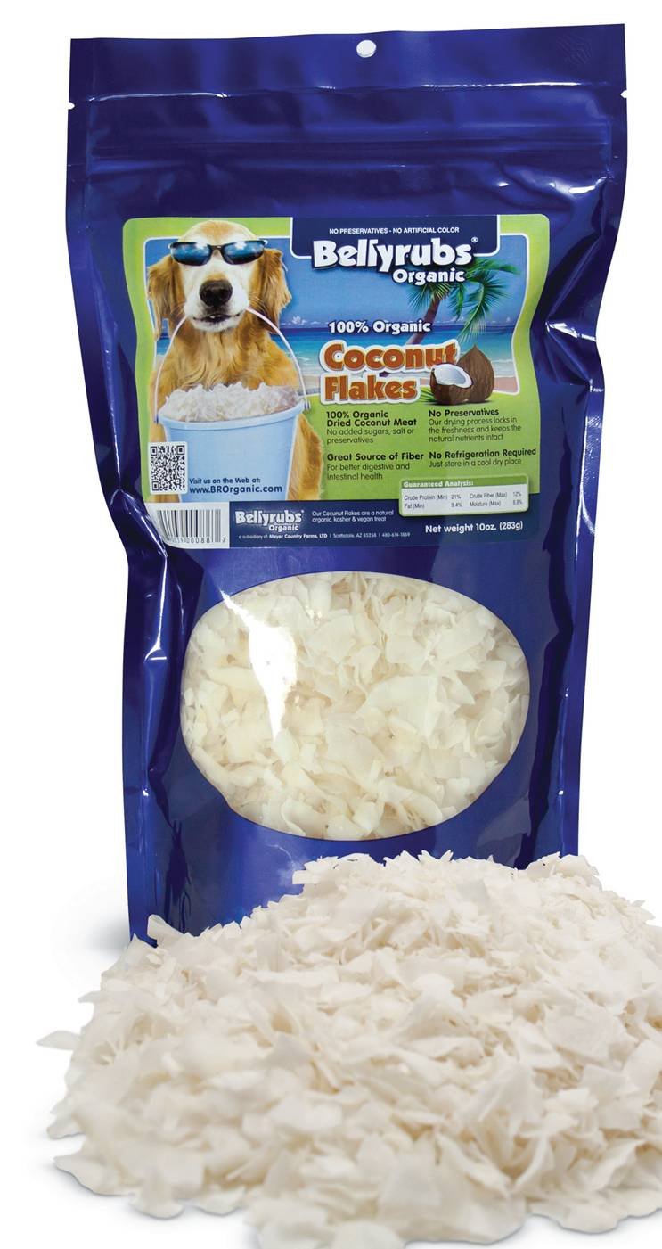 Bellyrubs Coconut Flakes for Dogs – 10oz Resealable Bag | Certified Organic Coconut Chips | Gluten & Cholesterol Free | Promotes Healthy Skin & Coat | Digestive Aid | Energy Booster | Made in USA