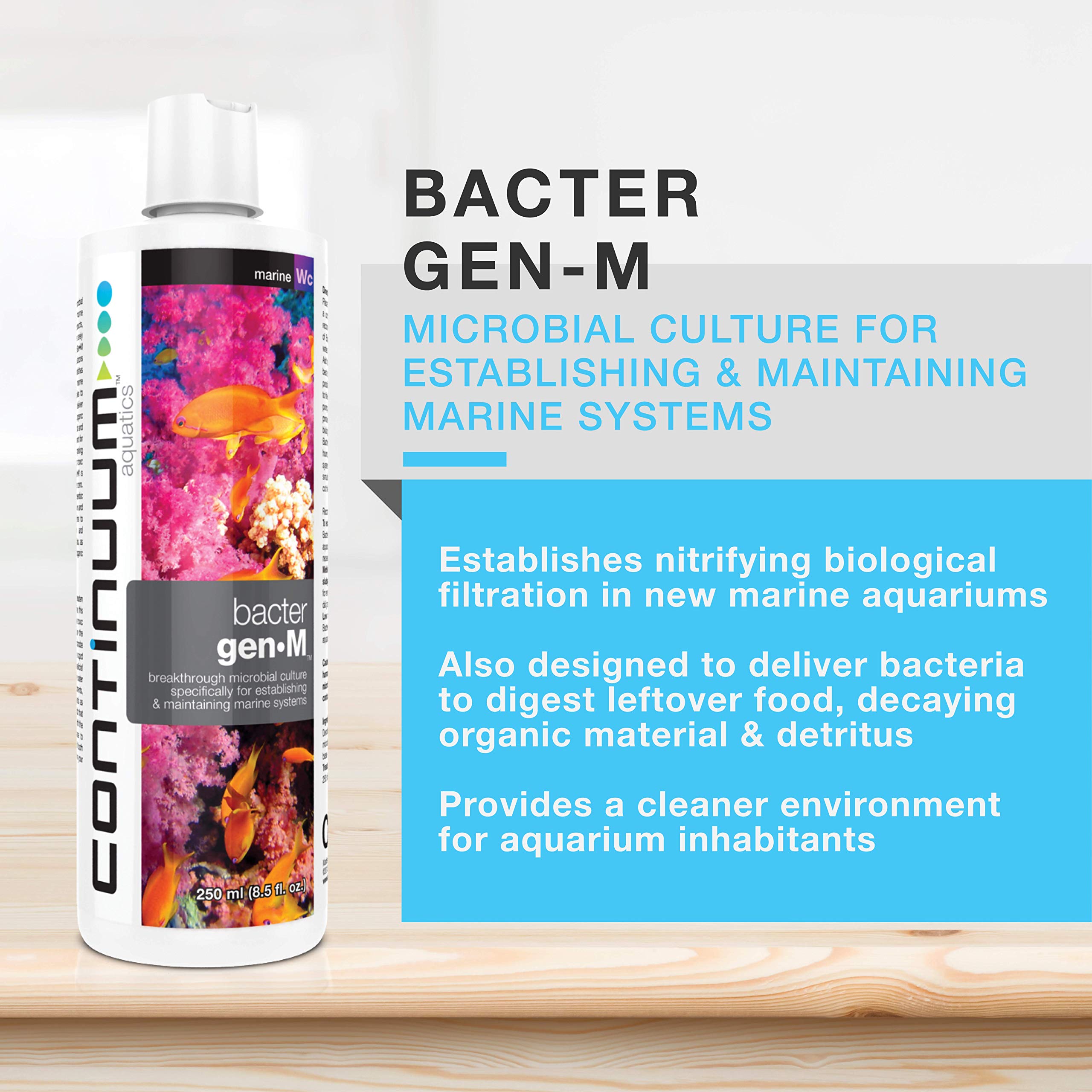 Continuum Aquatics Bacter Gen M - Microbial Bacteria Culture For Establishing & Maintaining Marine Systems