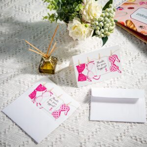 Fundraising For A Cause 12 Pink Ribbon Note Cards - Breast Cancer Thank You Cards with Envelopes