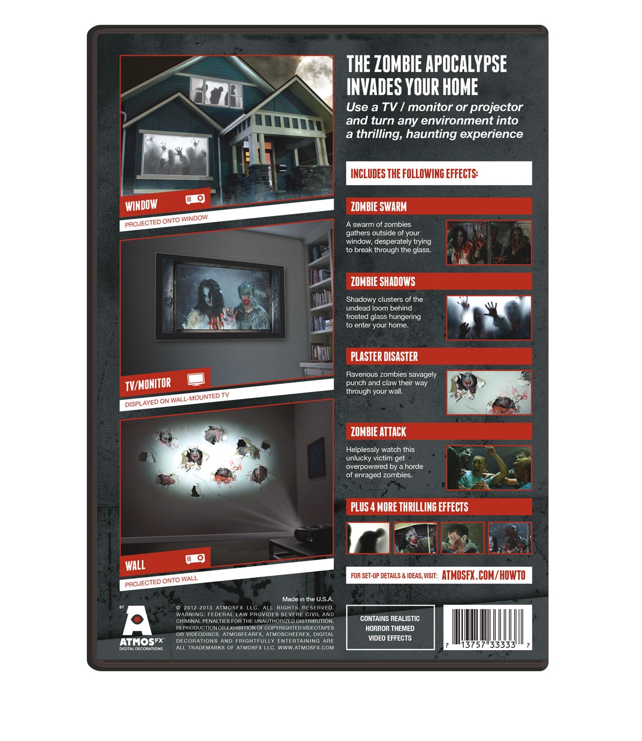 AtmosFX Zombie Invasion! Halloween Digital Decorations DVD