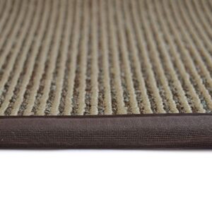 iCustomRug Zara Synthetic Sisal Collection Area Rug and Custom Size Runners, Softer Than Natural Sisal Rug, Stain Resistant & Easy to Clean Beautiful Border Rug in Chocolate 5' x 8'