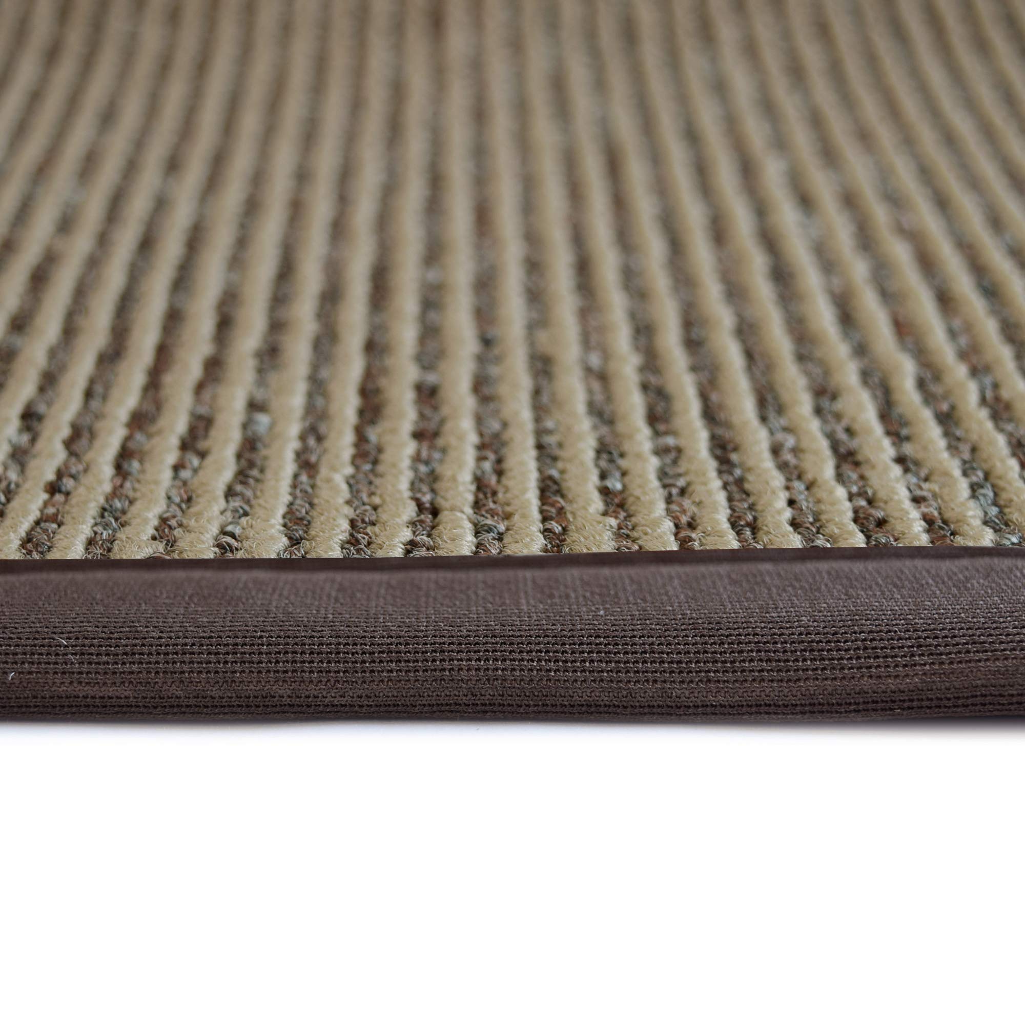 iCustomRug Zara Synthetic Sisal Collection Area Rug and Custom Size Runners, Softer Than Natural Sisal Rug, Stain Resistant & Easy to Clean Beautiful Border Rug in Chocolate 5' x 8'