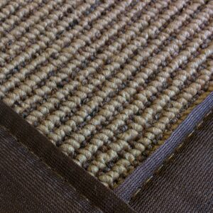 iCustomRug Zara Synthetic Sisal Collection Area Rug and Custom Size Runners, Softer Than Natural Sisal Rug, Stain Resistant & Easy to Clean Beautiful Border Rug in Chocolate 5' x 8'