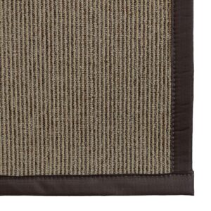 iCustomRug Zara Synthetic Sisal Collection Area Rug and Custom Size Runners, Softer Than Natural Sisal Rug, Stain Resistant & Easy to Clean Beautiful Border Rug in Chocolate 5' x 8'