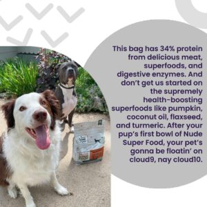 I and love and you Nude Super Food Dry Dog Food - Turkey + Chicken - Prebiotic + Probiotic, Grain Free, Real Meat, No Fillers, 23lb Bag