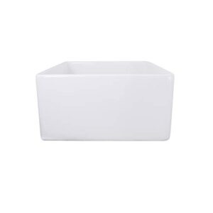 Nantucket Sinks T-FCFS-20 20-Inch Single Bowl Fireclay Farmhouse Kitchen Sink, White