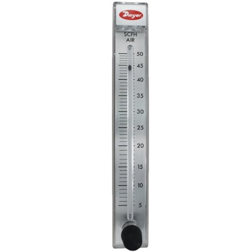 Dwyer® Rate-Master® Flowmeter, RMC-108-SSV, 2% Acc, 180-1800 SCFH air, SS Valve, PC Body