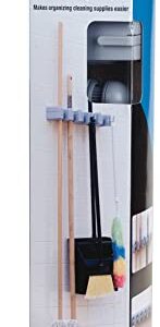 Carlisle FoodService Products 4073700 Roll ’N Grip ABS Plus Broom and Brush Holder, 16-1/2" Length x 2-3/4" Height x 3-1/2" Depth, Light Blue