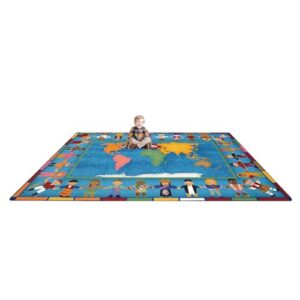 Joy Carpets Hands Around The World Area Rug in Color Multi, 5'4" x 7'8"