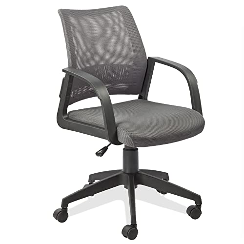 Leick Home Adjustable Height Mesh Back Office Desk Chair, Gray, 22" W