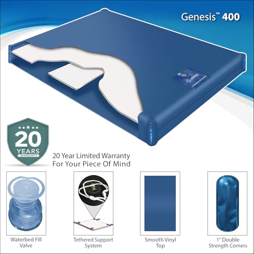 InnoMax Genesis 400 Gentle Wave Waterbed Mattress, Super Single