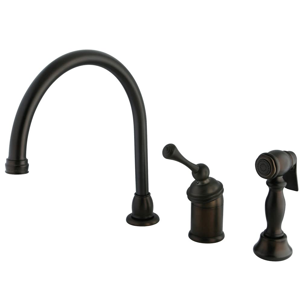 Kingston Brass KB3815BLBS Buckingham Kitchen Faucet with Brass Sprayer, 8-3/4-Inch, Oil Rubbed Bronze