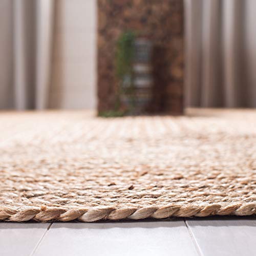 SAFAVIEH Cape Cod Collection Area Rug - 5' x 8' Oval, Natural, Handmade Flat Weave Jute, Ideal for High Traffic Areas in Living Room, Bedroom (CAP252A)