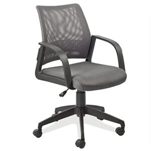 leick home adjustable height mesh back office desk chair, gray, 22" w