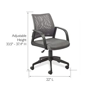 Leick Home Adjustable Height Mesh Back Office Desk Chair, Gray, 22" W