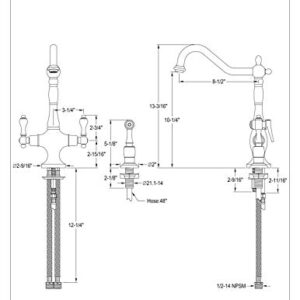 Kingston Brass KS1778ALBS Heritage Kitchen Faucet, 8-1/4-Inch, Brushed Nickel