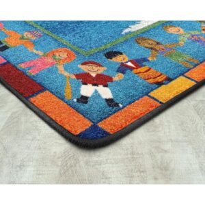 Joy Carpets Hands Around The World Area Rug in Color Multi, 5'4" x 7'8"