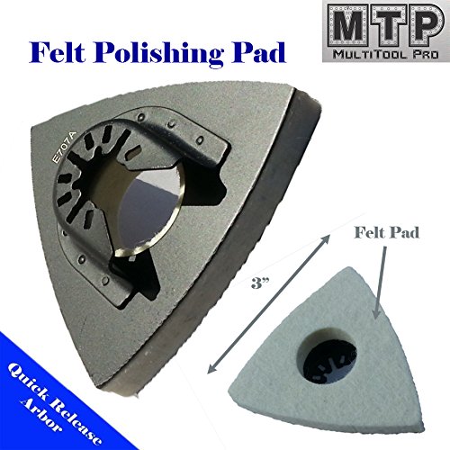 MTP TM Polishing Wool Felt Pad Oscillating Multitool Stone Compatible for Fein Multimaster Dewalt Porter Cable Skil Black & Decker Makita Bosch Milwaukee Multi-max Ridgid Ryobi Skil