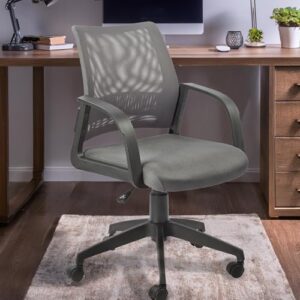 Leick Home Adjustable Height Mesh Back Office Desk Chair, Gray, 22" W