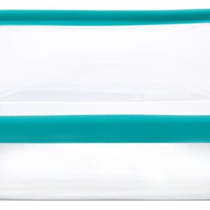 Anchor Hocking Glass Baking Dishes for Oven, 8 Inch Square Glass Cake Pan with TrueFit Teal Lid