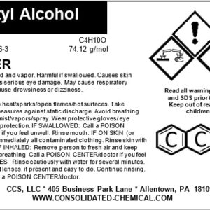 Butyl Alcohol (Butanol) High Purity (500mL (32 Fl Oz))