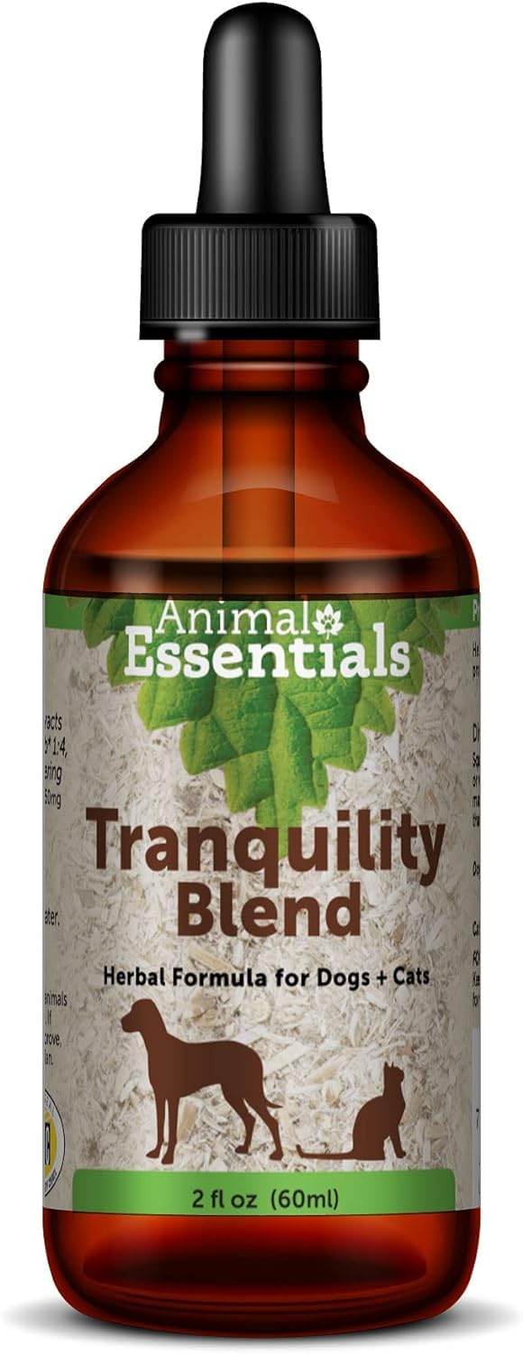 Animal Essentials Tranquility Blend for Dogs & Cats - Calming Supplement, Valerian Root, Liquid Drops, Herbal Formula - 2 Fl Oz