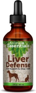 animal essentials liver defense for dogs & cats - liver support, milk thistle, dandelion, liquid supplement, detox blend, liver cleanser - 2 fl oz