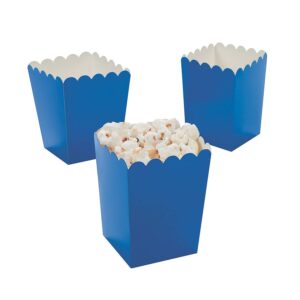 mini blue popcorn boxes (24 pc) - party supplies - containers & boxes - paper boxes - 24 pieces