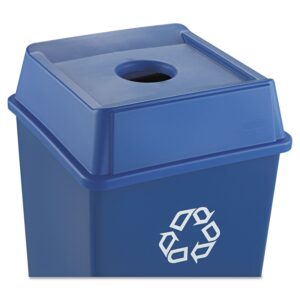 Rubbermaid 2791BLU Untouchable Bottle & Can Recycling Top, Square, 20 1/8 x 20 1/8 x 6 1/4, Blue