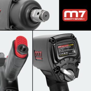 M7 NC-6236Q Air Impact Wrench, 3/4-inch Air Impact Gun with Forward-Reverse Switch, High Torque Wrench with Twin Hammer Clutch, Ergonomic Pneumatic Impact Wrench, Air Tool for Auto Mechanics